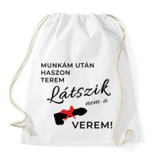 PRINTFASHION Munka után haszon terem - Sportzsák, Tornazsák - Fehér tornazsák
