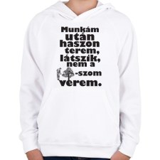 PRINTFASHION munkám után.b - Gyerek kapucnis pulóver - Fehér gyerek pulóver, kardigán