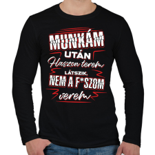 PRINTFASHION Munkám után haszon PIROS - Férfi hosszú ujjú póló - Fekete férfi póló