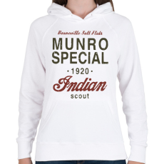PRINTFASHION Munro special - Női kapucnis pulóver - Fehér