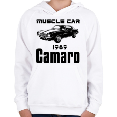 PRINTFASHION muscle car 1969 camaro - Gyerek kapucnis pulóver - Fehér