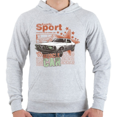 PRINTFASHION Muscle Car - Férfi kapucnis pulóver - Sport szürke