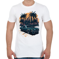 PRINTFASHION muscle car - Férfi póló - Fehér