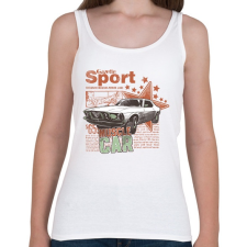 PRINTFASHION Muscle Car - Női atléta - Fehér női trikó