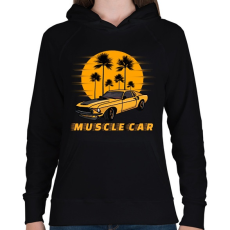 PRINTFASHION muscle car - Női kapucnis pulóver - Fekete