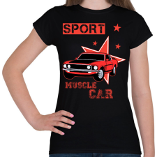 PRINTFASHION Muscle car - Női póló - Fekete női póló