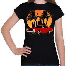 PRINTFASHION Muscle car - Női póló - Fekete női póló