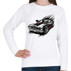 PRINTFASHION Muscle car - Női pulóver - Fehér