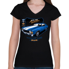 PRINTFASHION muscle car - Női V-nyakú póló - Fekete női póló