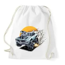 PRINTFASHION muscle-car - Sportzsák, Tornazsák - Fehér tornazsák