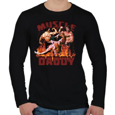 PRINTFASHION Muscle Daddy - Férfi hosszú ujjú póló - Fekete férfi póló