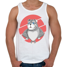 PRINTFASHION Muscle dog - Férfi atléta - Fehér