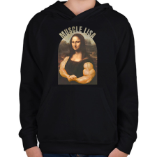 PRINTFASHION muscle lisa - Gyerek kapucnis pulóver - Fekete gyerek pulóver, kardigán