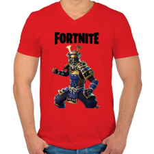 PRINTFASHION Musha Fortnite - Férfi V-nyakú póló - Piros férfi póló