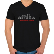 PRINTFASHION Mushroom lover (sötét) - Férfi V-nyakú póló - Fekete férfi póló