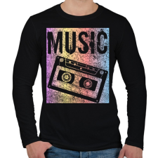 PRINTFASHION music - Férfi hosszú ujjú póló - Fekete férfi póló