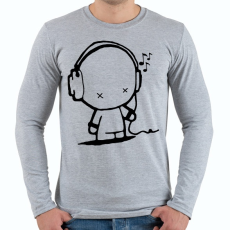 PRINTFASHION Music - Férfi hosszú ujjú póló - Sport szürke