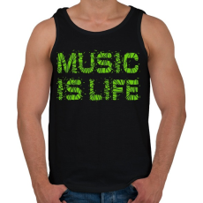 PRINTFASHION Music is life - Férfi atléta - Fekete