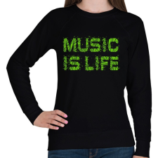 PRINTFASHION Music is life - Női pulóver - Fekete női pulóver, kardigán
