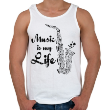 PRINTFASHION music is my life - Férfi atléta - Fehér atléta, trikó