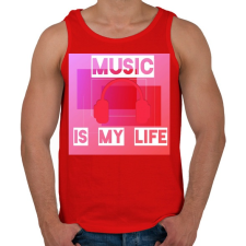 PRINTFASHION music is my life - Férfi atléta - Piros atléta, trikó