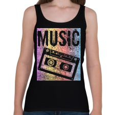 PRINTFASHION music - Női atléta - Fekete női trikó