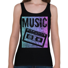 PRINTFASHION music - Női atléta - Fekete női trikó