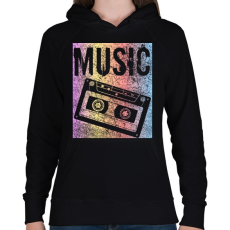 PRINTFASHION music - Női kapucnis pulóver - Fekete