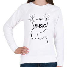 PRINTFASHION music - Női pulóver - Fehér női pulóver, kardigán