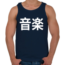 PRINTFASHION Music white - Férfi atléta - Sötétkék atléta, trikó