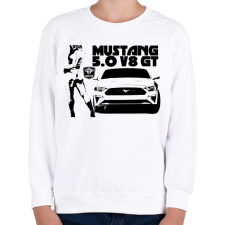 PRINTFASHION Mustang 5.0 V8 GT - Gyerek pulóver - Fehér gyerek pulóver, kardigán