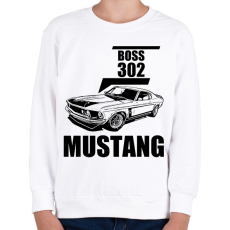 PRINTFASHION mustang boss 302 - Gyerek pulóver - Fehér