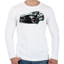 PRINTFASHION Mustang - Férfi hosszú ujjú póló - Fehér férfi póló