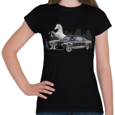 PRINTFASHION Mustang GT500 - Női póló - Fekete