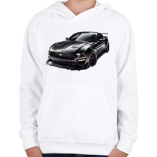 PRINTFASHION Mustang - Gyerek kapucnis pulóver - Fehér gyerek pulóver, kardigán