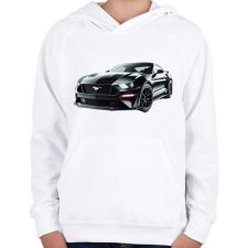 PRINTFASHION Mustang - Gyerek kapucnis pulóver - Fehér gyerek pulóver, kardigán