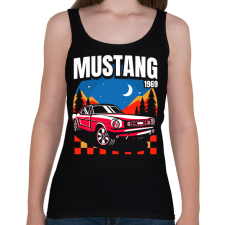 PRINTFASHION Mustang mach 1969 - Női atléta - Fekete női trikó