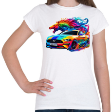 PRINTFASHION Mustang - Női póló - Fehér