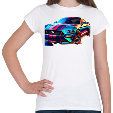 PRINTFASHION Mustang  - Női póló - Fehér női póló
