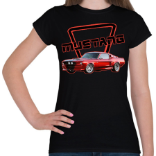 PRINTFASHION Mustang  - Női póló - Fekete női póló