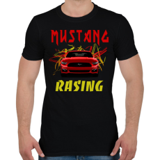 PRINTFASHION MUSTANG RACING 2 - Férfi póló - Fekete
