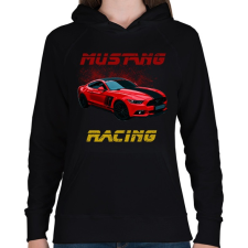 PRINTFASHION mustang racing - Női kapucnis pulóver - Fekete női pulóver, kardigán