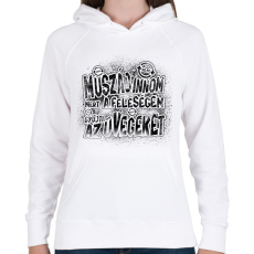 PRINTFASHION Muszáj innom mert a feleségem gyűjti az üvegeket - Fekete - Női kapucnis pulóver - Fehér