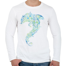 PRINTFASHION Művészi delfin - Férfi hosszú ujjú póló - Fehér