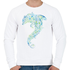 PRINTFASHION Művészi delfin - Férfi pulóver - Fehér férfi pulóver, kardigán