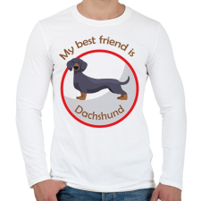 PRINTFASHION My best friend - Dachshund - Férfi hosszú ujjú póló - Fehér férfi póló