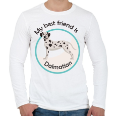 PRINTFASHION My best friend - Dalmatian - Férfi hosszú ujjú póló - Fehér