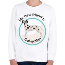 PRINTFASHION My best friend - Dalmatian - Gyerek pulóver - Fehér gyerek pulóver, kardigán