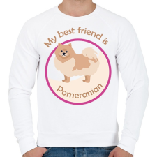 PRINTFASHION My best friend - Pomeranian - Férfi pulóver - Fehér női pulóver, kardigán