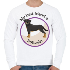 PRINTFASHION My best friend - Rottwiler - Férfi pulóver - Fehér